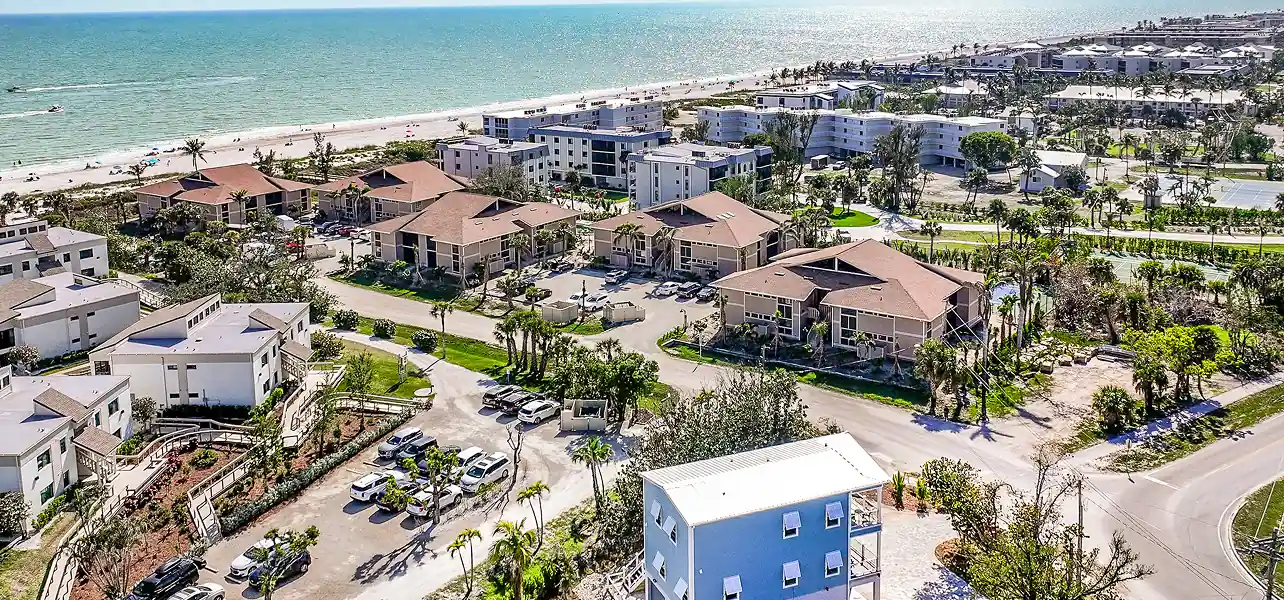 Drone shot of a beachside residential area including ArmCoa projects—emphasizing integration with community growth and high-return locations for investors.